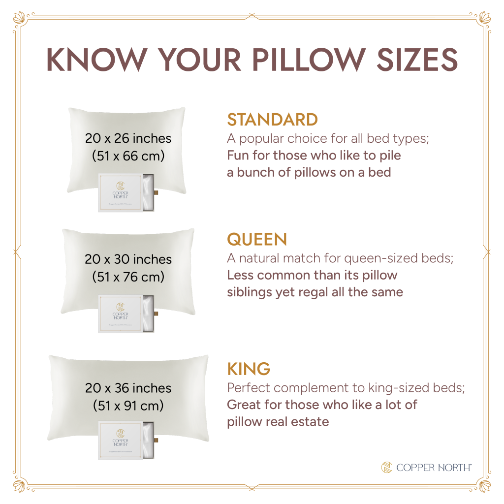 Ivory white 100% silk pillowcases infused with copper