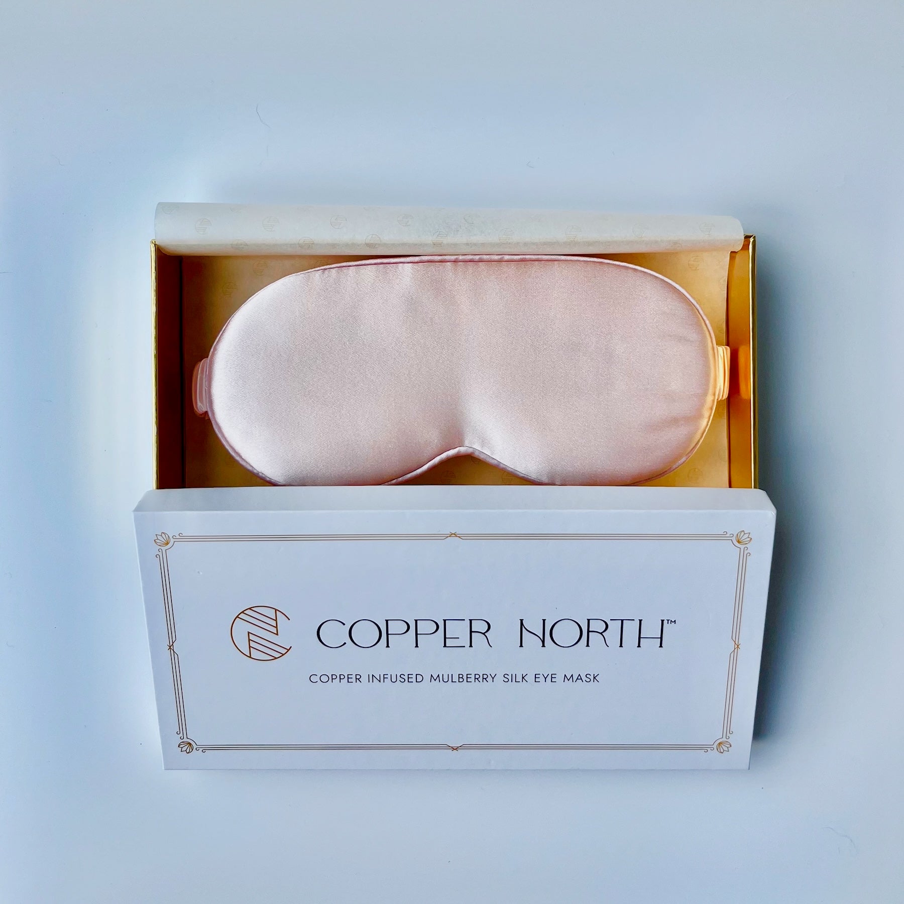 Rose Pink Copper-Infused Silk Eye Mask, Umbra