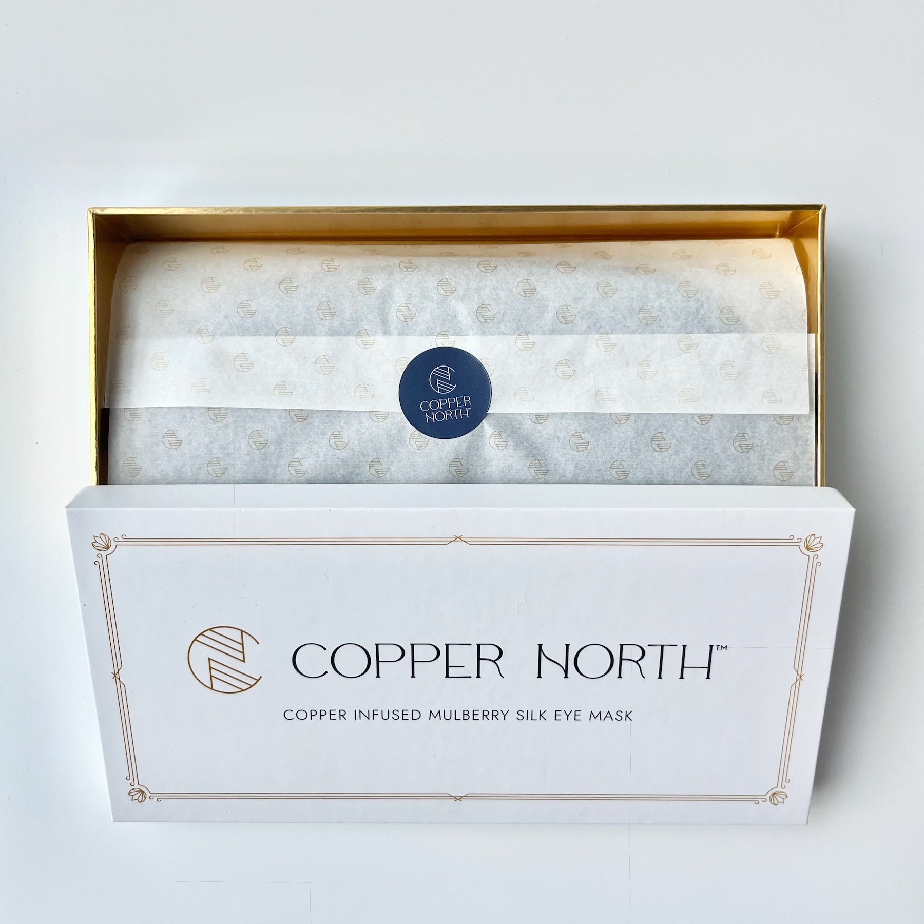 Deep Blue Copper-Infused Silk Eye Mask, Umbra
