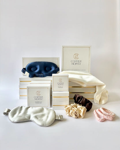 Ivory white 100% silk pillowcases infused with copper
