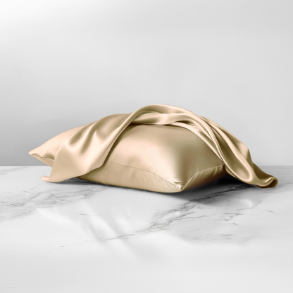 Gold 100% silk pillowcases infused with copper