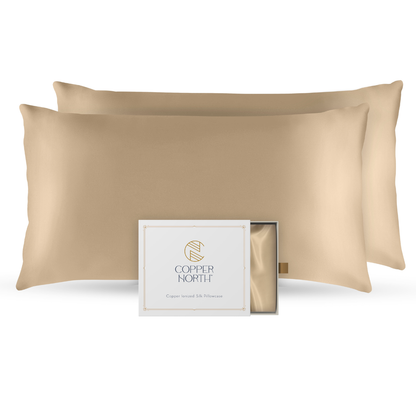 Copper Infused 100% Mulberry Silk Pillowcases