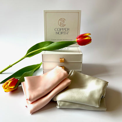 Copper Infused 100% Mulberry Silk Pillowcases