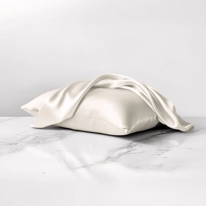 Ivory white 100% silk pillowcases infused with copper
