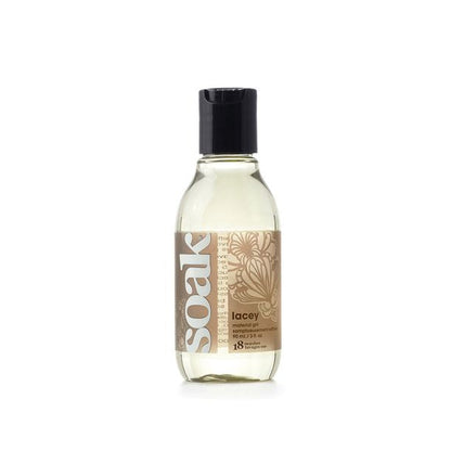 Bottle of Soak laundry detergent with a black cap on a white background