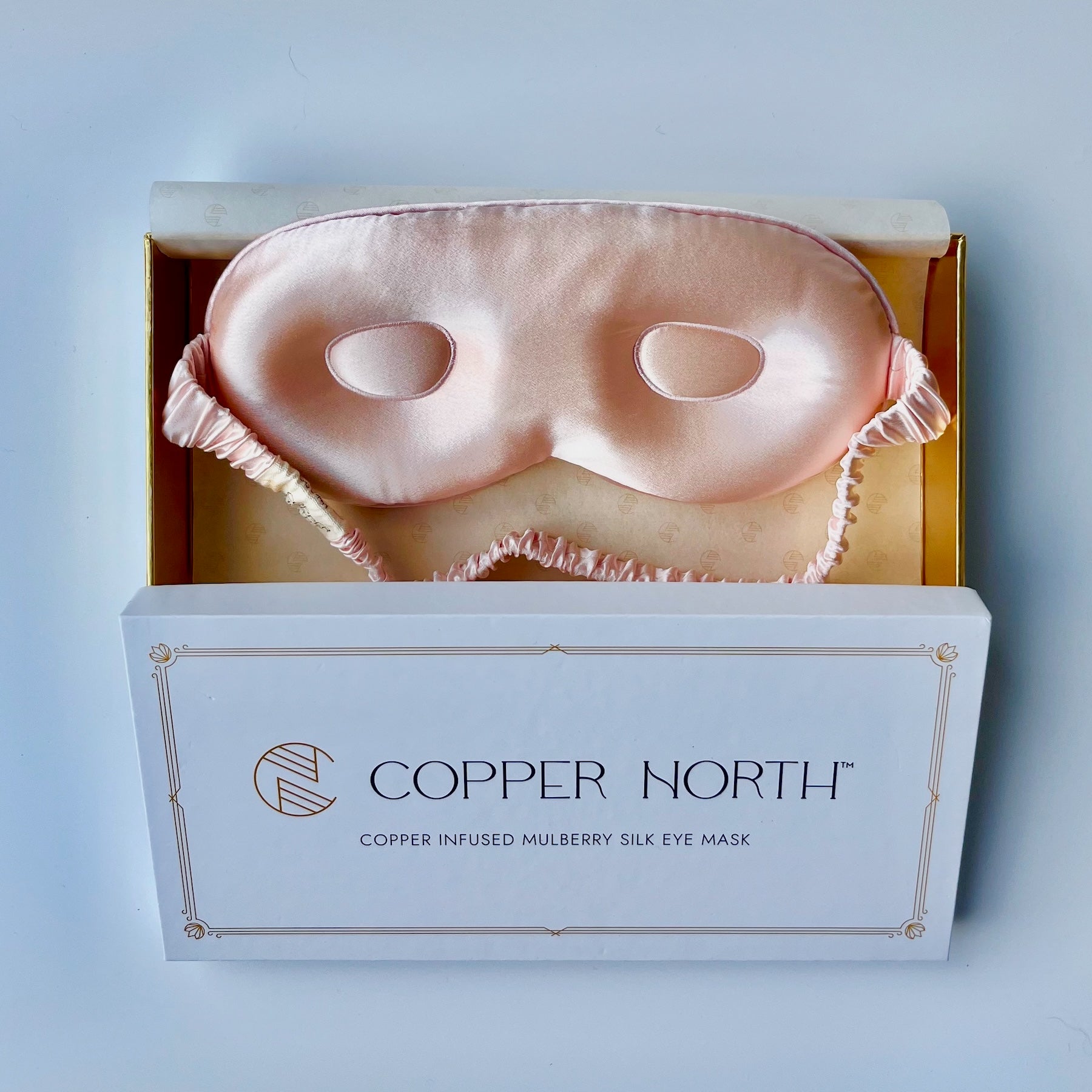 Rose Pink Copper-Infused Silk Eye Mask, Umbra