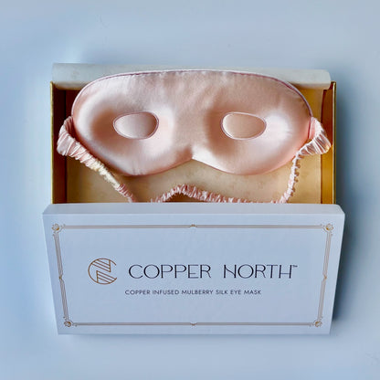 Rose Pink Copper-Infused Silk Eye Mask, Umbra