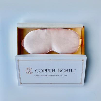 Rose Pink Copper-Infused Silk Eye Mask, Umbra