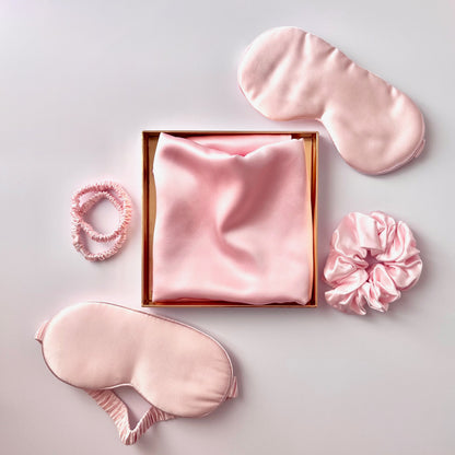 Rose Pink Copper-Infused Silk Eye Mask, Vesper