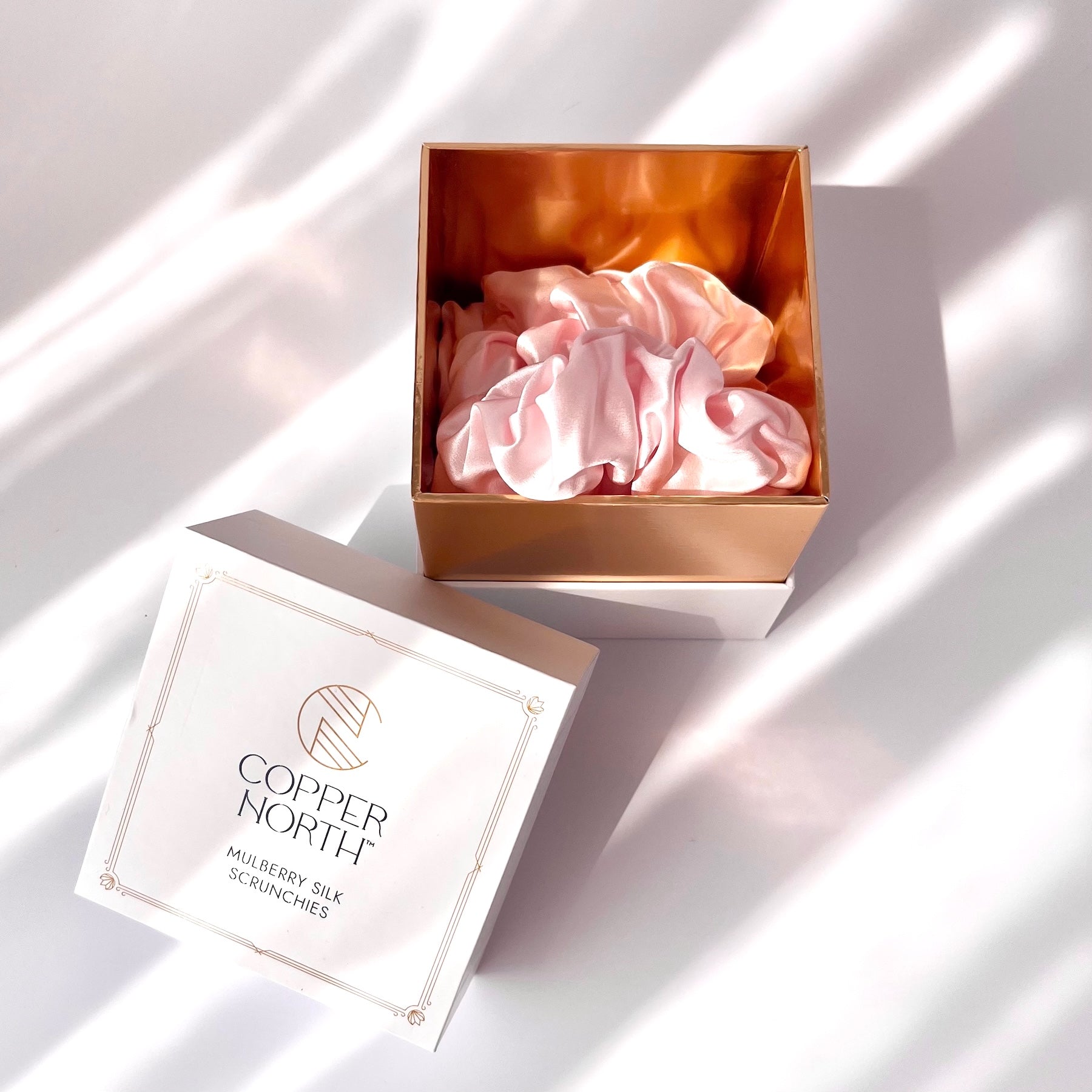 Rose Pink Mulberry Silk Scrunchies, Classic, 3 Pack