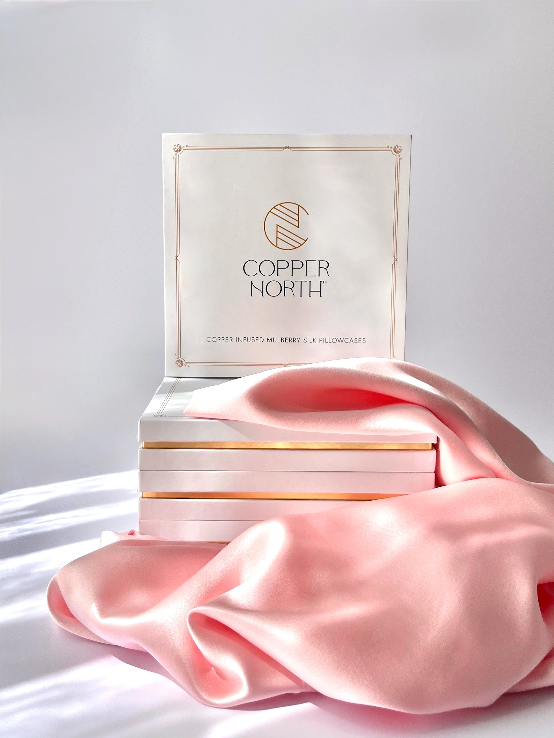 Rose Pink Standard Sized Copper-Infused Silk Pillowcases, 2 Pack