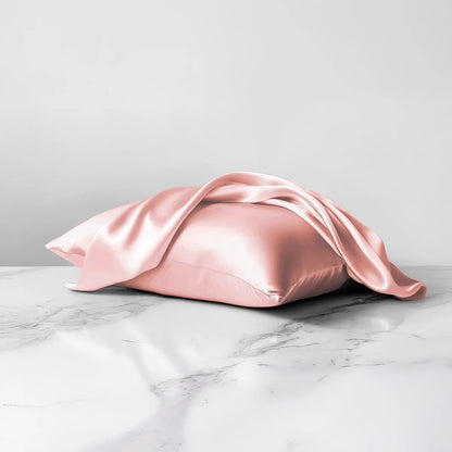 Rose Pink Standard Sized Copper-Infused Silk Pillowcases, 2 Pack
