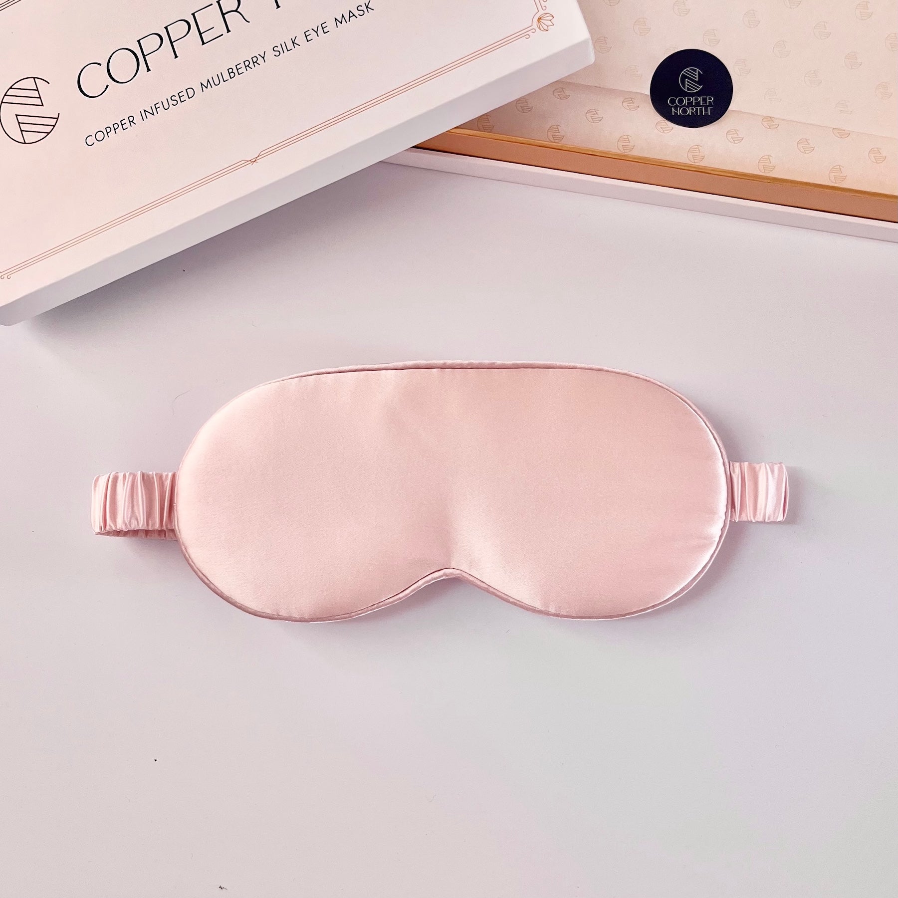 Rose Pink Copper-Infused Silk Eye Mask, Umbra
