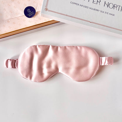Rose Pink Copper-Infused Silk Eye Mask, Vesper